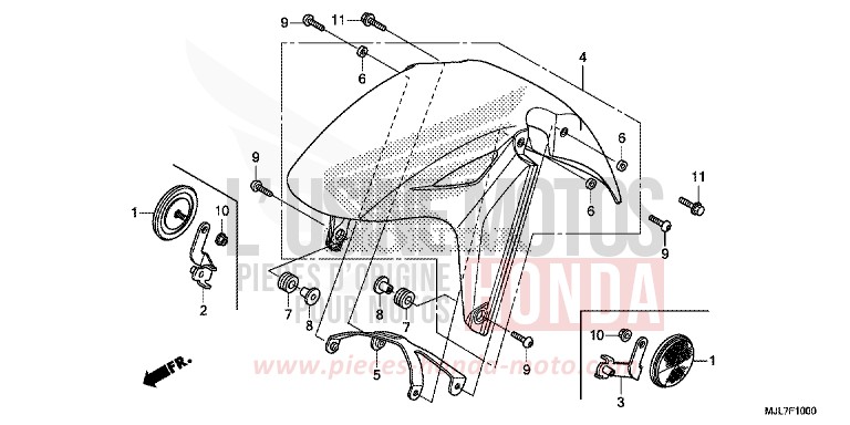 KOTFLUEGEL, VORNE von Integra 750 GRAPHITE BLACK (NHB01) von 2014